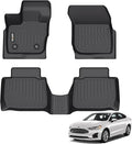 AIPOIL® Floor Mats for 2017-2020 Ford Fusion & Lincoln MKZ Front & 2nd Row Easy to Clean All-Round Protection Non-Slip All-Weather,Black