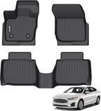 AIPOIL® Floor Mats for 2017-2020 Ford Fusion & Lincoln MKZ Front & 2nd Row Easy to Clean All-Round Protection Non-Slip All-Weather,Black