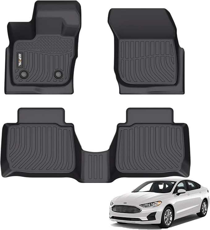 AIPOIL® Floor Mats for 2017-2020 Ford Fusion & Lincoln MKZ Front & 2nd Row Easy to Clean All-Round Protection Non-Slip All-Weather,Black