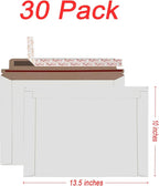 Rigid Mailers 30 Pack 10 x 13.5 inches White Self Seal Stay Flat Bulk Cardboard Kraft No Bend Mailers Peel and Seal for Document Photos Pictures Papers Files CD