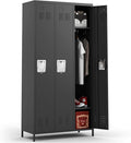 3 Doors Locker Storage Cabinet, Metal Locker for Employees, 72" Tall Lockers for Office School Gym Home, Require Assembly (Black)