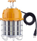 LED Temporary Work Light 100W LED Construction Lights 12,000lm 5000K Daylight Stainless Steel Guard Portable Hanging Work Lighting Workshop Jobsite Light Outdoor