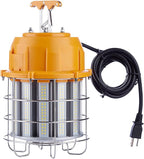 LED Temporary Work Light 100W LED Construction Lights 12,000lm 5000K Daylight Stainless Steel Guard Portable Hanging Work Lighting Workshop Jobsite Light Outdoor