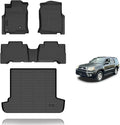 KELCSEECS® Floor Mats & Cargo Liner for 2003-2009 Toyota 4Runner 5 Seats, All Weather Protection TPE Floor Liners Front& Rear Row Full Set 4Runner Accessories Black
