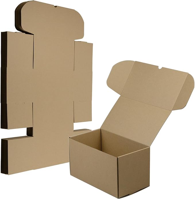 11x6x6 Inches Shipping Boxes Set of 20, Brown Corrugated Cardboard Box Literature Mailer for Packing Small Business