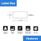 Compatible Direct Thermal Labels Replacement for Dymo 30334 (2-1/4" x 1-1/4") 12 Rolls Shipping Barcode Labels - Use with Labelwriter 450, 450 Turbo, 4XL Printers - 1000 Labels/Roll