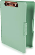 Dexas Slimcase 2 Plastic Clipboard with Storage and Side Opening, Foam Green Rose Gold, Office Supplies Clipboards to Organize, Carry and Store, A4 Holder, Nursing Clipboards