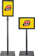 1 PACK Double-Sided Adjustable Heavy Duty Pedestal Sign Holder Stand for Display - Indoor/Outdoor Floor Sign Stand with Base 8.5x11 inches (Horizontal and Vertical Orientation) - includes dry erase marker