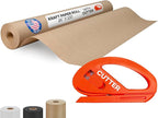 Brown Paper Roll 24" x 1200" (100 feet) with Cutter - USA-Made Wrapping Kraft Paper for Packing, Moving, Shipping & Crafts/Arts - 100% Recyclable Natural Craft Material by IDL Packaging