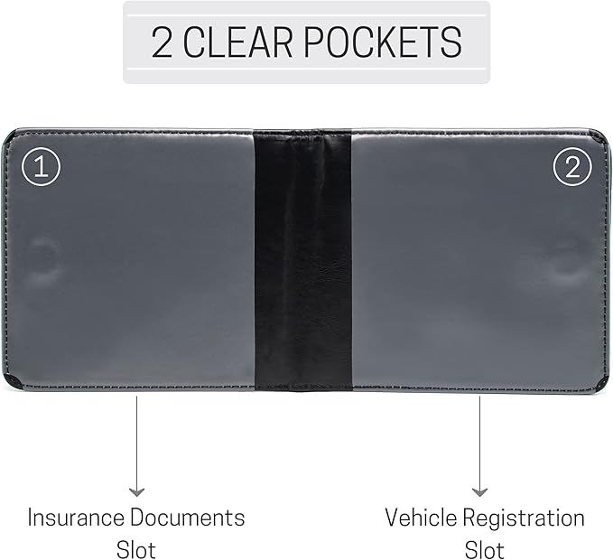CANOPUS Car Registration and Insurance Holder, Magnetic Closure, Embossed Card Document Holder, Vehicle Glove Box Organizer, Wallet for Auto, SUV, Motorcycle, Truck, Waterproof, Truck Model