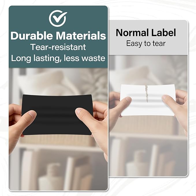 500 Pcs Rectangle Inventory Stickers Vinyl 3 × 5 Inch Moving Labels for Storage Bins Self Adhesive Color Coding Labels Waterproof Removable for Boxes Warehouse Classroom Office, Black