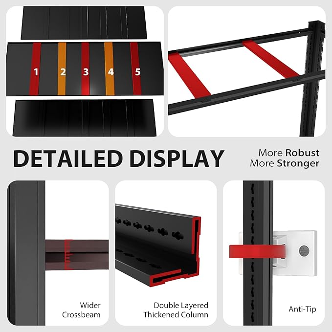 Metal Storage Shelves Unit,6-Tier Adjustable Heavy Duty Garage Shelving,4200LBS Garage Storage Industrial Shelves,Storage Racks,Steel Shelf Suitable for Shop,Warehouse,Basement