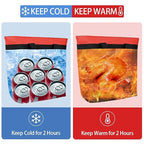 2Pk Insulated Reusable Tote Bag for Grocery Shopping for Women, Pizza/Food Delivery Bag to Keep Food Cold/Hot for Professional Catering, Cooler bags for Travel/Beach/Picnic, Red