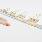 Gold Binder Clip, Paper Binder Clips, Paper Clamps Assorted Sizes, (Large, Medium, Small, X-Small) Paperclips for Office School, 100 Pack (New Version)