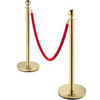 VEVOR Velvet Ropes and Posts 6 Pcs Red Velvet Rope 5 ft, Stanchions Solid Base with Ball Top, Crowd Control Barriers Gold Stanchions, Red Carpet Poles, Crowd Control Ropes and poles for Party Supplies