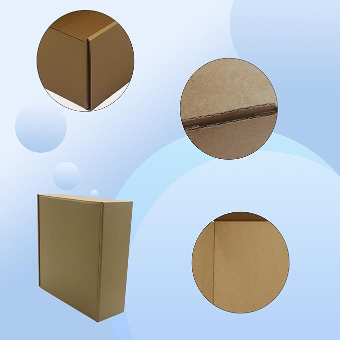 9x9x3 Inches Shipping Boxes Set of 25，Brown Cardboard Boxes Recyclable Corrugated Mailers for Small Business, E-commerce, Gift Packaging Storage Boxes Products Box Self-Locking Folding Boxes