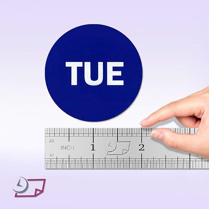 2" Round Day of The Week Blue Color Coding Dot Stickers, 500 per Roll (Tue)