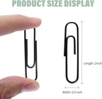 300Pcs Large Paper Clips,2 Inch Paper Clip,Jumbo Paperclips Great for Office Supplies, School(Black)