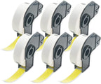 BETCKEY - File Folder Labels Replacement for Brother DK-1203 (0.66 in x 3.4 in), Compatible with Brother QL Label Printers [6 Rolls/1800 Labels, Yellow]