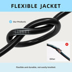 EP 6 Ft Outdoor Extension Cord - 12/3 SJTW Heavy Duty Black Extension Cable with 3 Prong Grounded Plug - Power Cord for Lawn, Garden, Appliances