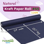 PerkHomy 24" x 1,440" (120') Navy Blue Kraft Paper Roll for Craft Bulletin Board Paper Art Table Covering Crafting Gift Wrapping Bouquet Packing Parcel 80GSM 55LB (Navy Blue, 24" x 120')