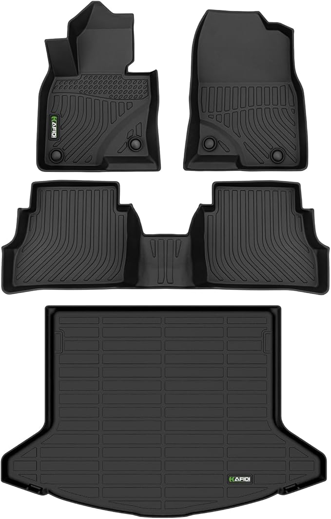 HAFIDI® Floor Mats & Cargo Liner Set Fit for 2023 2024 2025 2026 Mazda CX5 All Weather Protection TPE Anti-Slip Automotive Full Set Floor Liners Custom Mazda CX-5 Accessories - Black