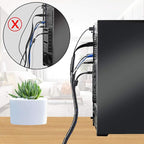 65FT XHF 4mm(Wrapping Range:1.5mm-10mm) Spiral Cable Wrap Cord for Computer Electrical Wire Organizer Sleeve Hose RoHS Black