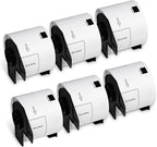 BETCKEY - Removable Film Label Replacement for Brother DK-1202 (2-3/7" x 4"), Durable Waterproof Shipping Label, Compatible with Brother QL Printers [6 Roll, 1800 Labels]