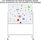 Mobile Whiteboard Magnet Dry Erase Board on Wheels Double-Sided Magnetic Portable Stand Whiteboard- 48"x36" Rolling White Boards with Easy Flip Feature
