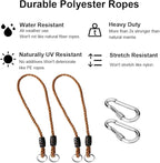 Set of 2 Tree Swing Safer Nylon Ropes 40 inch Indoor Outdoor Hammock Tree Swinging Chair Straps with Heavy Duty Stainless-Steel Carabiner Hanging Kit