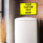 Aluminum Weatherproof Metal Sign Multiple Sizes Custom Personalized Text Here Yellow Black Caution Horizontal Street Signs 10x7Inches