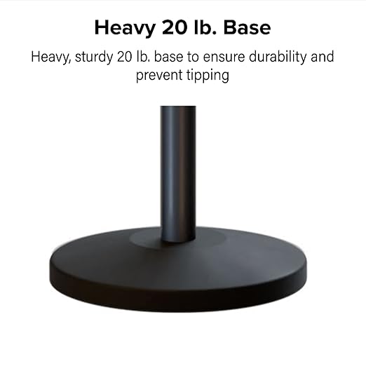 Montour Line Cline Post and Rope Stanchion Set - Black with Sloped Base and Crown Top - Includes (2) Posts