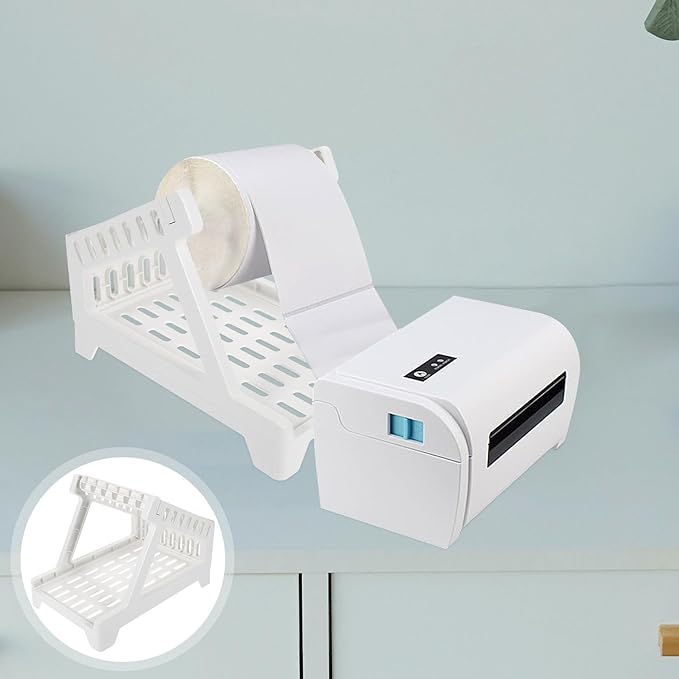 Convenient Plastic Shipping Label Rack for Desktop Thermal Printers Abs Sticker Holder Organizer Space-Saving Roll Stand Compatible with Label Machines for Office and Shipping Use