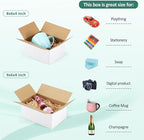 Eupako 30 Pack Small Shipping Boxes Assorted Sizes, 8x6x4 & 9x6x4 15 PCS Each Small Boxes, White Corrugated Box Mailers, Cardboard Boxes for Packaging Small Business, Mailing