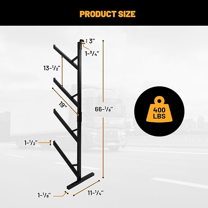 4 Tier Shipping Container Shelf 4 Pack, Heavy Duty Container Shelving Shelf, Hang and Hook Storage Cargo Shelves, Universal Pipe Racks for Shipping Container, 19" L x 64" H
