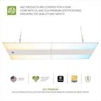 ASD LED Linear High Bay Light Fixture, Commercial Shop Lighting | 3CCT, Dimmable, Power Adjustable, DLC Premium, UL Listed | 500W 78000LM 3500-5000K 200-480V | Warehouse, Garage, Workshop Lamp | White