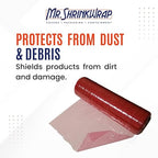 18" x 1500' 80 ga. Hand Film Stretch Wrap - Red (Light Tint) - Case of 4 Rolls