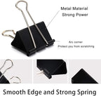 Extra Large Binder Clips 2.4 Inch, 30 Pack Upgrade Big Clips Paper Clamps for Office and Home Supplies