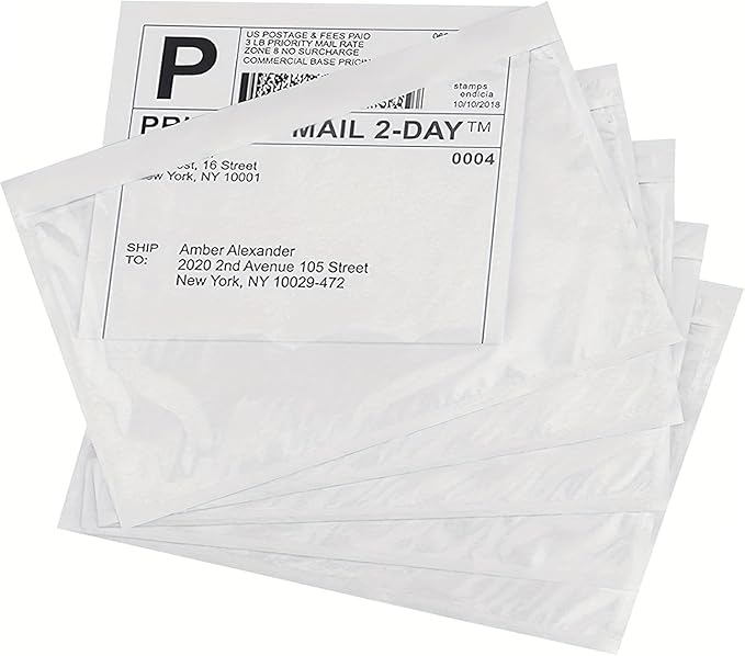 500 Pack 7.5x5.5" Packing List Mailing Envelopes Shipping Envelopes Packing List Clear Adhesive Shipping Label Sleeves Shipping Supplies for Small Businesses, Shipping Label Envelopes