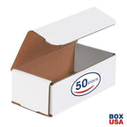 Box USA Small Shipping Boxes 6"L x 3"W x 2"H, 50-Pack - White Box Crush-Proof Mailers for Packaging, Storage, Gifts or Bulk Business Orders