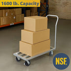 20" x 48" Mobile Aluminum Dunnage Rack - 1600 lb. Capacity with Handle, Heavy-Duty Rolling Platform Truck, NSF Storage Rack with Casters for Commercial Kitchen, Warehouse, Food Service