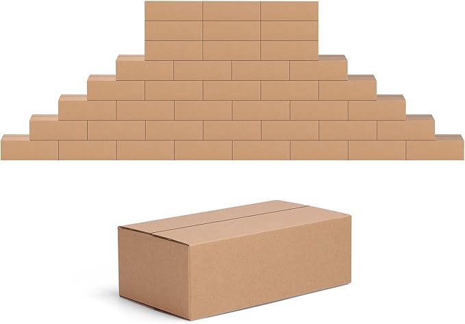 EdenseeLake 40 Pack 9x5x3 inches Shipping Boxes Small Cardboard Boxes for Packing, Moving, Mailing, Brown