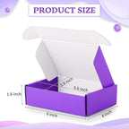 Spakon 50 Packs Shipping Boxes Cardboard Corrugated Mailer Packaging Boxes for Small Business Cute Small Box Cardboard Carton Box Mailers for Packaging Product(Purple,6 x 4 x 1.6 Inches)