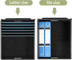 Huolewa File Organizer Boxes with Lids, Linen Hanging Filing & Storage Box with Plastic Slide for Office/Decor/Home, Universal Hanging Filing Organization Box for Letter/Legal Folder
