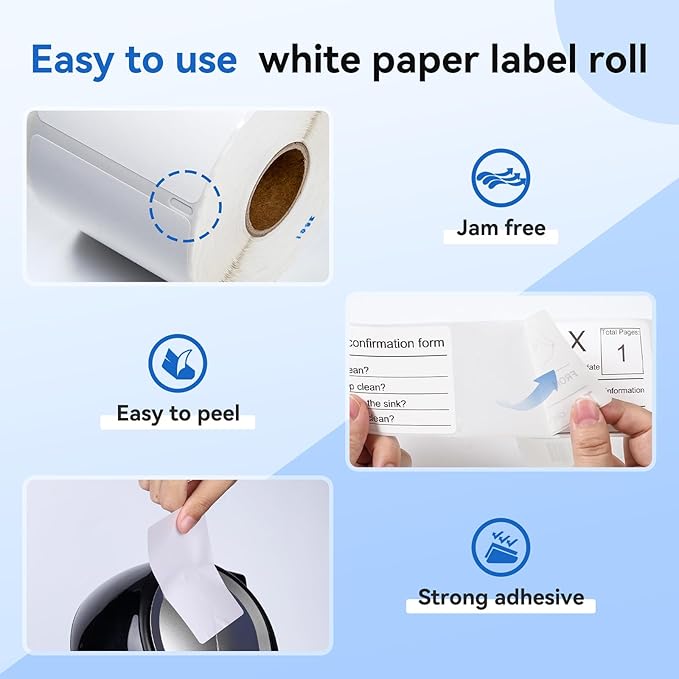 Label KINGDOM 30256 Paper Roll Replace for Dymo Standard Large Shipping Labels 2-5/16'' x 4'' LW White Labels for Label Writer 450 Twin Turbo Duo (59 mm x 102 mm, 300/Roll, 1 Roll)