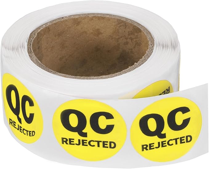 PATIKIL 360 Pcs 1 Roll QC Hold Labels, 1 Inch Circle Inventory Control Adhesive Round Labels Food Service Quality Control Stickers for Warehouse Management Inspection, Yellow