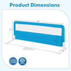 BABY JOY Bed Rails for Toddlers, 59'' Extra Long, Swing Down Bed Guard w/Safety Straps, Folding Baby Bedrail for Kids Twin, Double, Full Size Queen & King Mattress (Blue, 59-Inch)