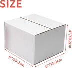 25 Packs Small Shipping Boxes 6x6x4 Inches, White Corrugated Cardboard Box for Shipping, Packing, Business, DIY