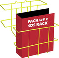 Performore 2 Pack Binder Display Rack, SDS/MSDS Wire Wall Mount Rack with Mounting Hardware, Bright Yellow Wire-Coated