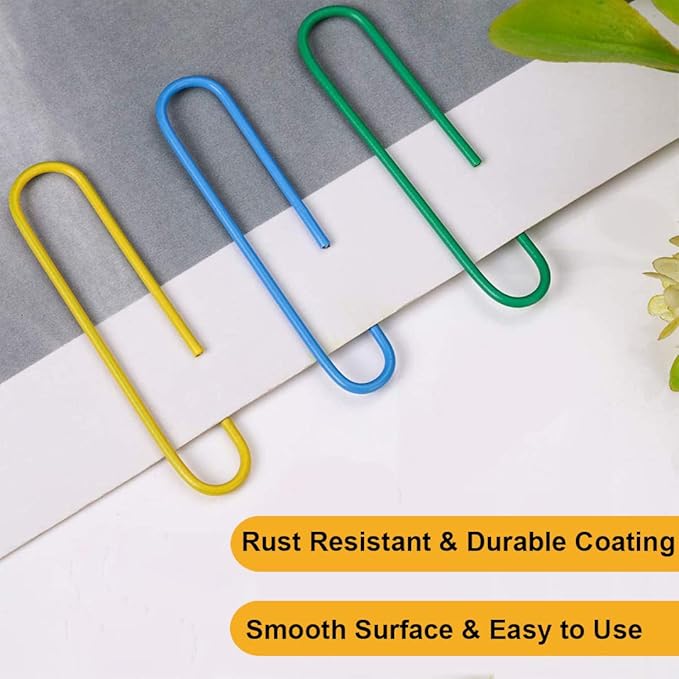 Paper Clips?100PCS Paper Clips Large 2 Inch (50mm), Durable & Rust Resistant Colored Paper Clips Ideal for Office School and Personal Document Organization